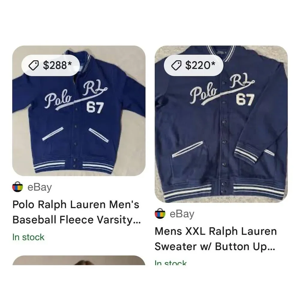 Polo Ralph Lauren Kids Varsity Jacket Blue Size 6‎  Snap Closure